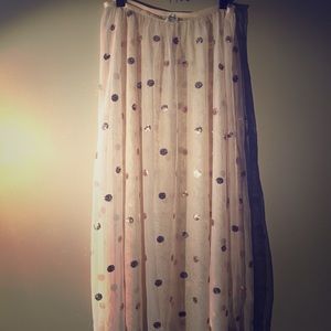 Free People Sheer Pink and Sequin Skirt Size M
